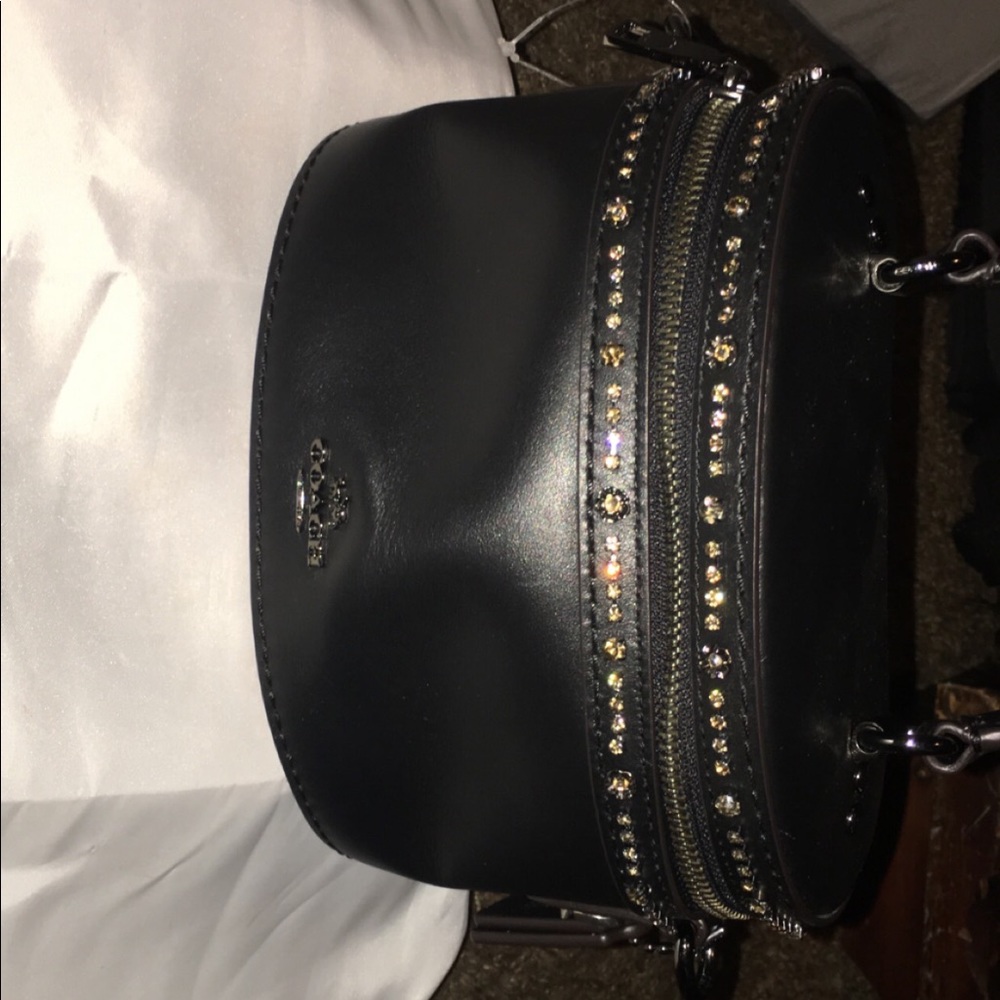 Selena Gomez trail bag with crystal embellishment
